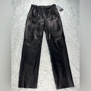 Siena Studio | High Rise Pleated Leather Pants | NWT!